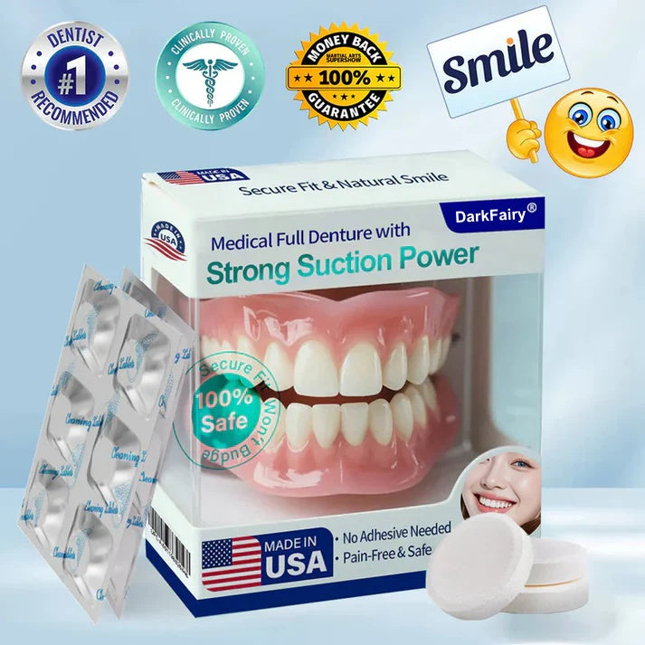 DarkFairy® Medical Full Denture with Strong Suction ✅ Made and Shipped from the USA🍀