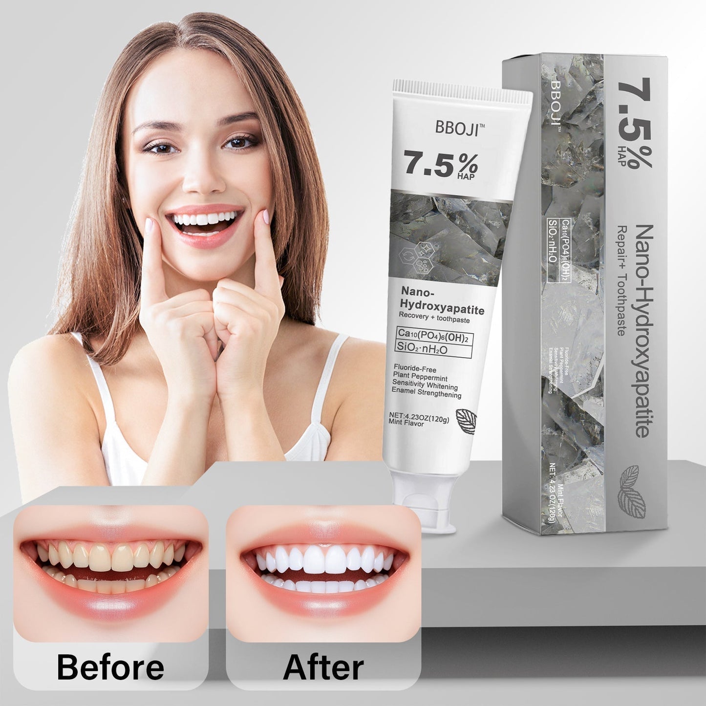 🔥Ends Tonight: Get 60% OFF Before It’s Gone!🎁 BBOJI™ Fluoride-Free Hydroxyapatite Toothpaste – Gentle Whitening & Enamel Strength for Sensitive Teeth