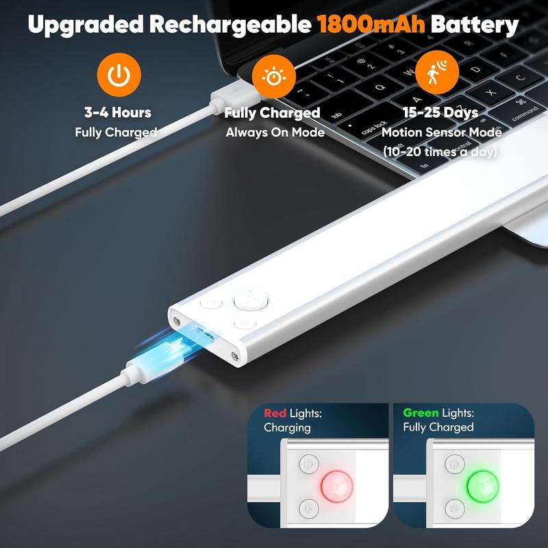 DARKFAIRY Under Cabinet Lights,76LED Motion Sensor Night Light Indoor